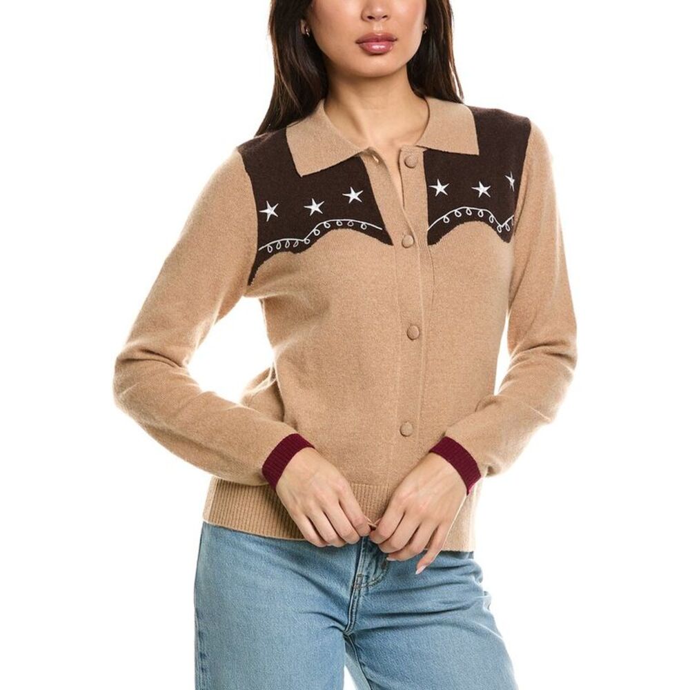 Brodie Cashmere Womens Willow Western 100% Cashmere Jacket, Brown